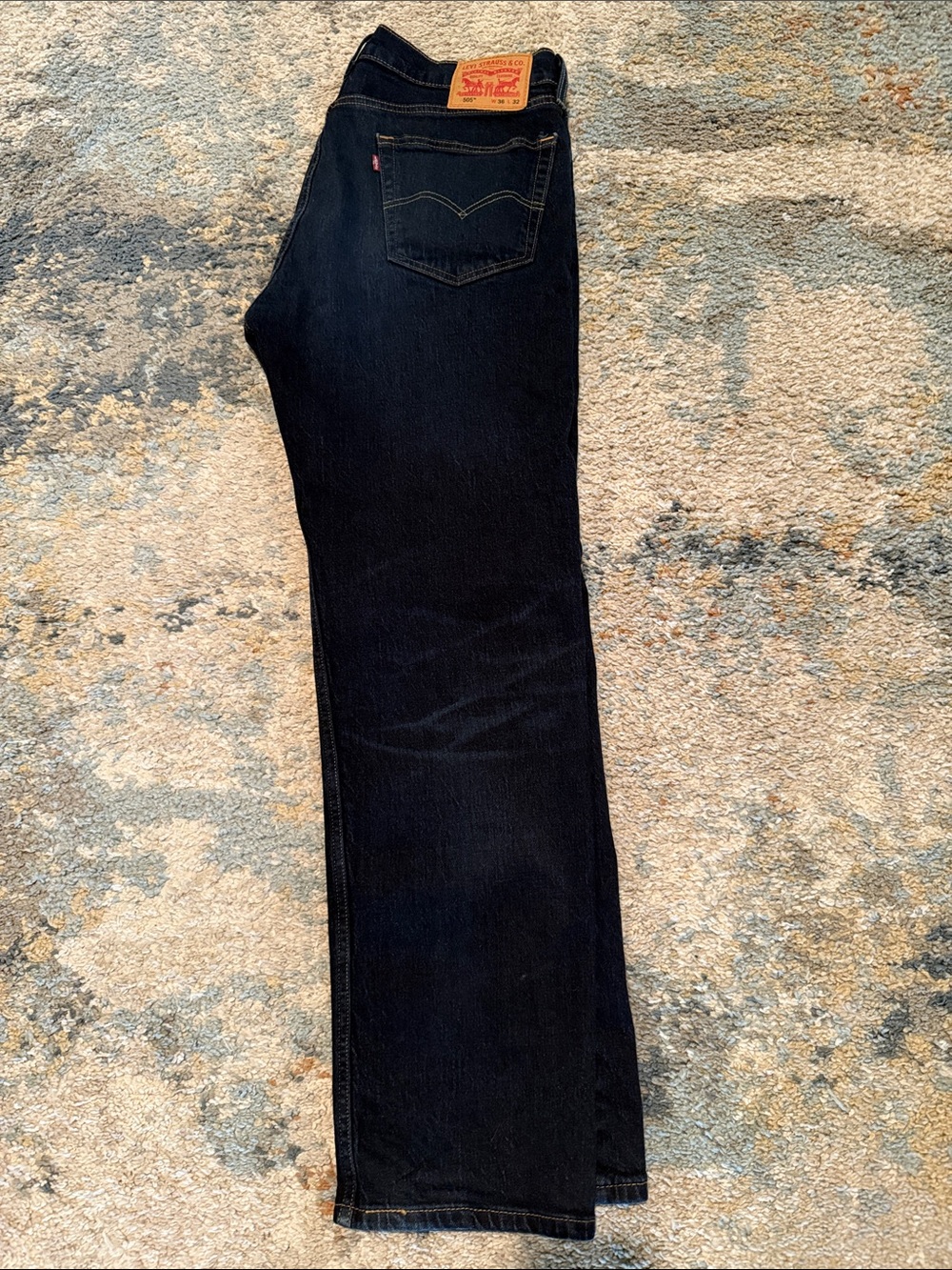 505 Levi's Men’s Dark Indigo Straight Leg Jeans SZ 36 W 32 L - Picture 2 of 11